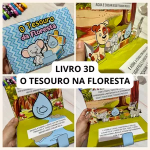 Imagem de capa para o Ebook Livro 3D O Tesouro na Floresta
