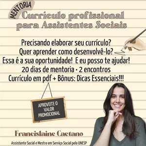Imagem de capa para o Serviço online Mentoria: Currículo para Assistentes Sociais 