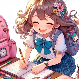 Cover image for Ebook Beautiful, Cheerful, and Very Happy Girl Colouring Book