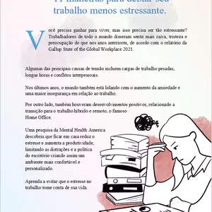 Imagem de capa para o Ebook 11 Maneiras para deixar seu trabalho menos estressante. 