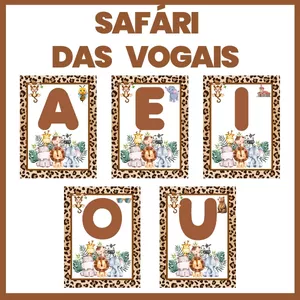 Imagem de capa para o Ebook Safári das Vogais – Cartazes em PDF para Educação Infantil