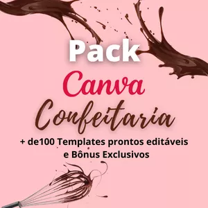 Imagem de capa para o Curso online PACK CANVA CONFEITARIA | + de 150 Templates Profissionais Prontos para o Instagram + Bônus