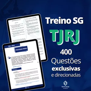 Imagem de capa para o Ebook Treino SG | Simulados TJRJ 2025