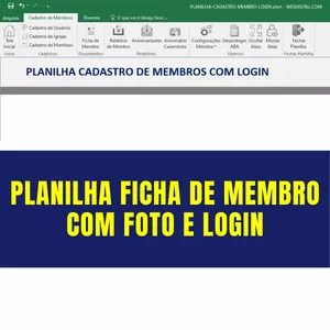 Imagem de capa para o Curso online Planilha Ficha de Membros com Foto e Login