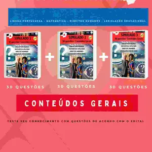 Imagem de capa para o Ebook Combo promocional - SIMULADOS- Conteúdos Gerais - Concurso da Secretaria de Educação de Minas Gerais 🔺