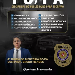 Imagem de capa para o Curso online MENTORIA ESCRIVÃO PC/PA (Núcleo Duro)