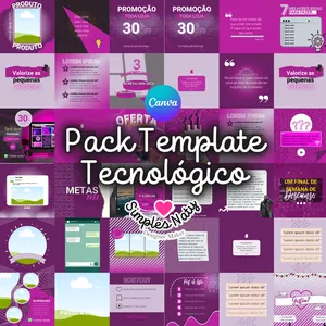 Imagem de capa para o Ebook SN Pack Template Canva Tecnológico