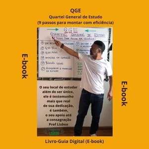 Imagem de capa para o Ebook Livro-Guia Digital QGE - QUARTEL GENERAL DE ESTUDO (9 passos para montar com eficiência)