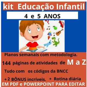 Imagem de capa para o Ebook PLANOS SEMANAIS +144 ATIVIDADES  de M a Z EDUCAÇÃO INFANTIL 