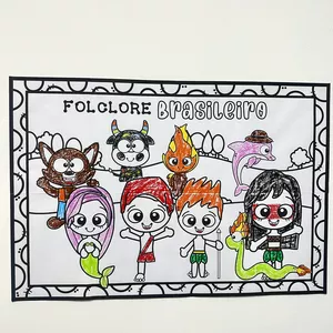 Imagem de capa para o Ebook Cartaz para Pintura Coletiva - Tema: Folclore Brasileiro