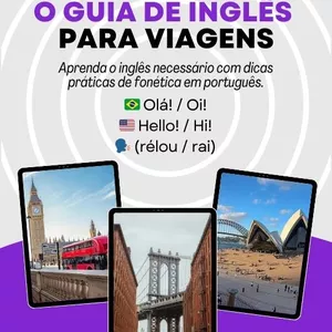 Imagem do curso Malas Prontas: O guia de inglês para viagens + 2 livros bônus.