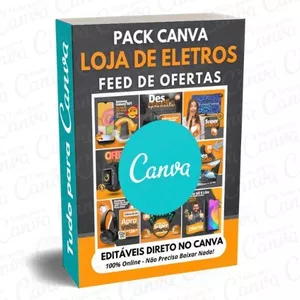 Imagem principal do produto Canva Pack Editável - Loja de Eletros Feed de Ofertas + 5 Kits Bônus