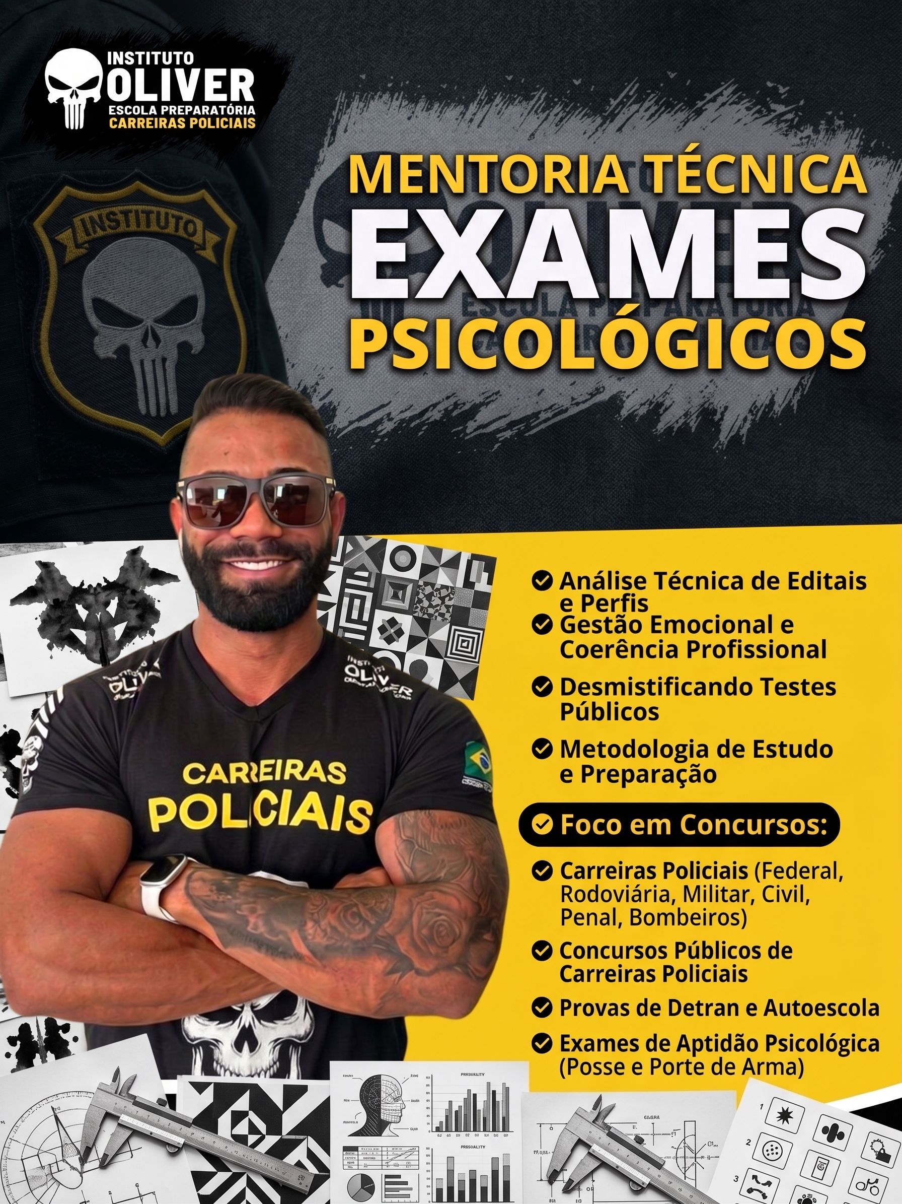 Imagem do curso 🕵🏻 Seja APROVADO no EXAME PSICOLÓGICO - Curso Técnica em Perfil Profissiográfico: Inteligência e Coerência em Exames de Aptidão - Professor Mateus Oliver 