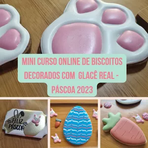 Imagem de capa para o Curso online Mini Curso de Biscoitos Decorados com glacê real - tema Páscoa
