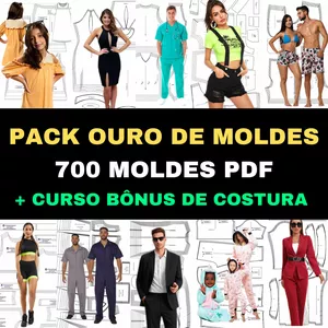 Pack Ouro de Moldes: 700 Moldes de Costura em PDF