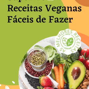 Imagem de capa para o Ebook Super 40 Receitas Veganas Fáceis de Fazer
