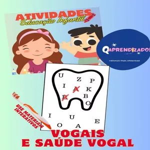 Imagem de capa para o Ebook Atividade Vogais+Saúde Bucal - 2 a 6 anos
