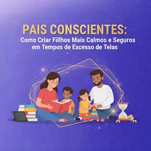 Imagem de capa para o Ebook Pais Conscientes: Como Criar Filhos Mais Calmos e Seguros em Tempos de Excesso de Telas