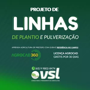 Imagem de capa para o Curso online ELABORAÇÃO DE PROJETOS DE LINHAS DE PLANTIO E PULVERIZAÇÃO NO AGROCAD