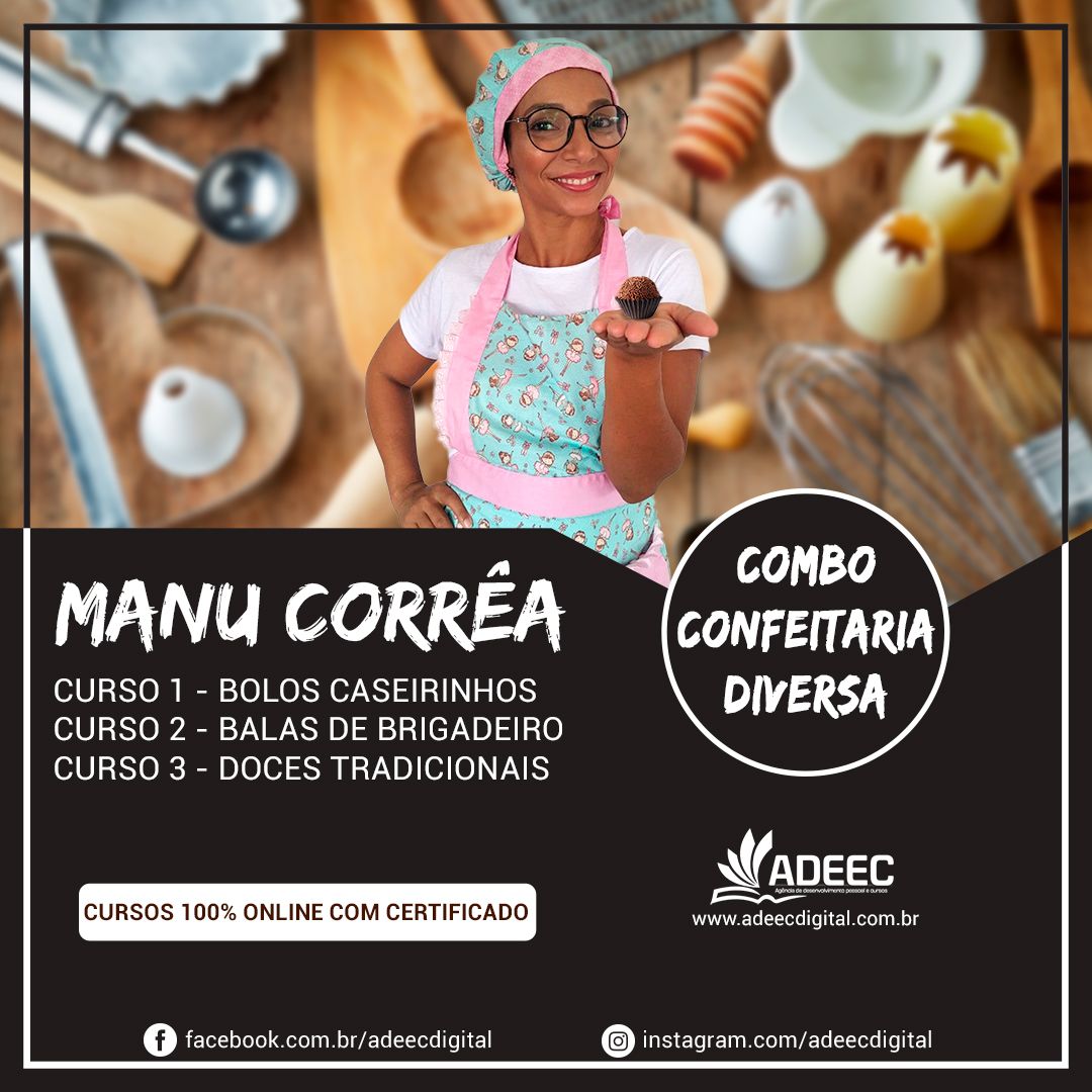 Imagem do curso COMBO CONFEITARIA DIVERSA POR MANU CORRÊA