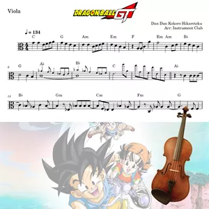 Cover image for Ebook Viola Dragon Ball GT Opening Dan Dan Kokoro Hikareteku 