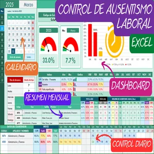 Imagen de portada para Curso online CONTROL DE AUSENTISMO LABORAL EN EXCEL