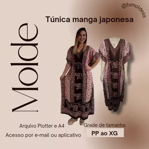 Imagem de capa para o Ebook Molde túnica manga japonesa 
