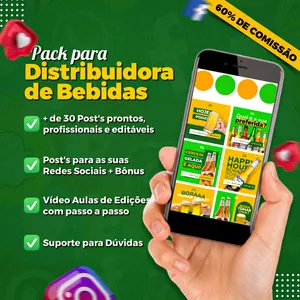Curso Pacote +30 Artes Feed Organizado para Bebidas - Pack Canva