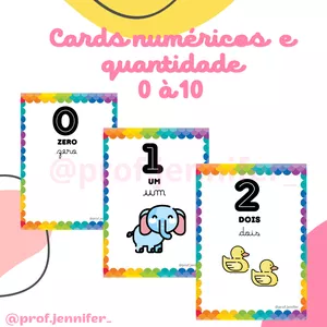 Imagem de capa para o Ebook Cardes Numéricos e quantidade. 
