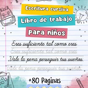 Imagen de portada para Ebook Escritura cursiva libro de trabajo para niños y adolescentes