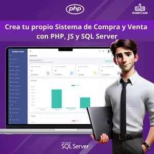 Imagen de portada para Curso online Crea un Sistema de Compra y Venta con PHP, JS y SQL SERVER