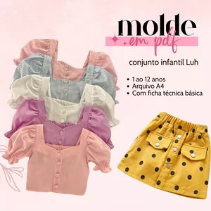 Imagem de capa para o Ebook MOLDE EM PDF - CONJUNTO INFANTIL LUH