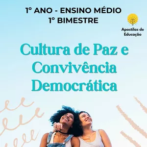 Imagem de capa para o Ebook Cultura de Paz e Convivência Democrática 1º Ano 1º Bimestre (Ensino Médio) - Apostila com Planos de Aula