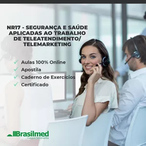 Imagem do curso NR 17 - SEGURANÇA E SAÚDE APLICADAS AO TRABALHO DE TELEATENDIMENTO/TELEMARKETING