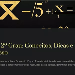 Imagem de capa para o Ebook EBOOK- FUNÇÃO DO 2º GRAU.