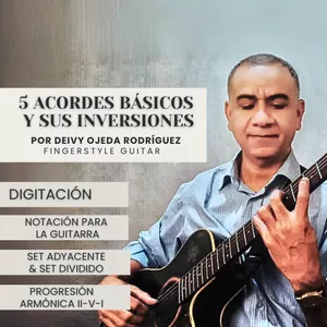 Imagen de portada para Curso online 5 acordes básicos y sus inversiones (Armonía moderna aplicada a la guitarra)