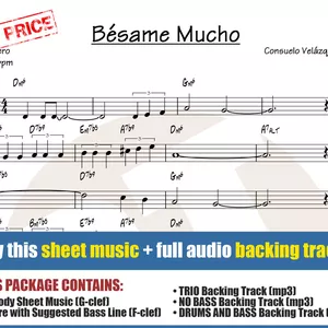 Cover image for Online course Bésame Mucho (Sheet Music + Backing Tracks)