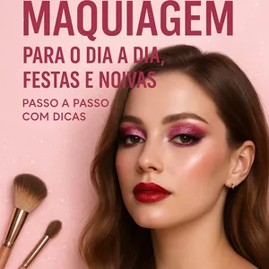 Imagem de capa para o Ebook Maquiagem para o Dia a Dia, Festas e Noivas: Passo a Passo com Dicas.