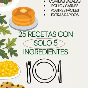 Imagen de portada para Ebook 25 recetas faciles con tan solo 5 ingredientes
