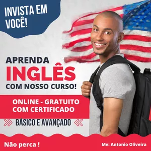 Imagem de capa para o Curso online Curso de Inglês do Básico ao Avançado - GRATUITO COM CERTIFICADO