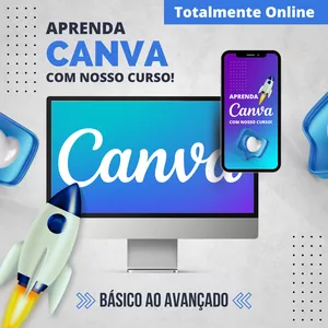 Imagem de capa para o Curso online Canva - Incrível Pack de artes Gráficas - 100% Editáveis (Mais de 600 Artes Profissionais)