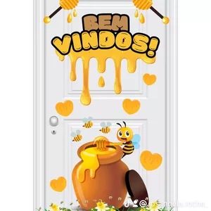 Imagem de capa para o Ebook Painel de porta tema abelhinha (Bem vindos)