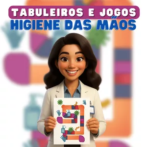 Imagem de capa para o Ebook Combo: Tabuleiros e Jogos Tema "Higiene das Mãos"