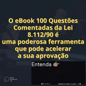 Imagem de capa para o Ebook 100 QUESTÕES COMENTADAS: LEI 8.112/90 – Material Definitivo.