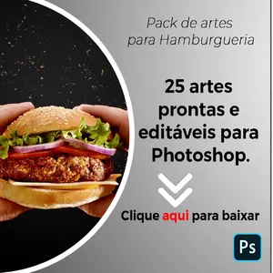 Imagem de capa para o Curso online Pack Hamburgueria 25 artes