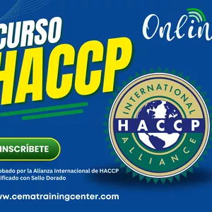 Imagen de portada para Curso online HACCP con sello dorado en Línea - Análisis de Peligros y Puntos Críticos de Control 