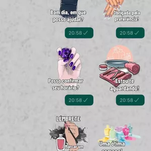 Imagem de capa para o Ebook Figurinhas para atendimento via WhatsApp para manicure 