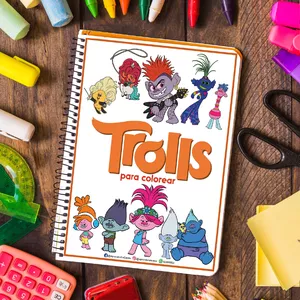 Imagen de portada para Curso online "Libro para Colorear de Trolls 🌈🎶 – ¡Diversión, Música y Color con Poppy, Branch y sus Amigos!"