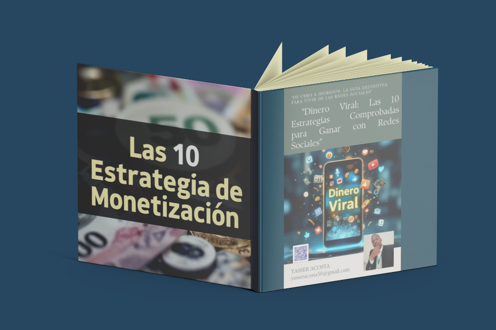 ¿Por Qué Estos 10 Métodos Funcionan? Este libro no es teoría: son tácticas prácticas y reales que han convertido a creadores comunes en emprendedores exitosos. Cada uno de los 10 métodos que exploraremos tiene ventajas únicas: 1. Flexibilidad: Puedes empezar con lo que tienes (un teléfono, una idea y ganas de aprender). 2. Bajo riesgo: Muchas estrategias requieren $0 de inversión inicial (como afiliados o monetización por vistas). 3. Escalabilidad: Un solo post viral puede generarte ingresos recurrentes (ej.: un video en YouTube o un curso digital). 4. Diversificación: Combina múltiples métodos para crear flujos de ingresos pasivos (ej.: suscripciones + ventas de eBooks). 