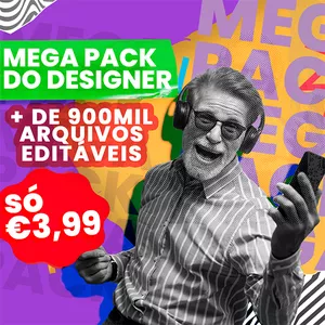 Imagem de capa para o Ebook Mega Pack do Designer +900Mil Arquivos Editáveis